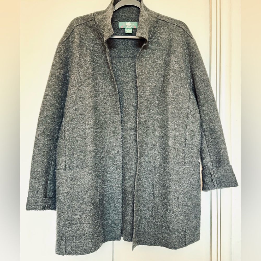 Orvis Charcoal Gray Women’s Draped Jacket (100% wool!)